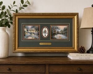 Thomas Kinkade The Night Before Christmas Framed Winter Holiday Wall Art